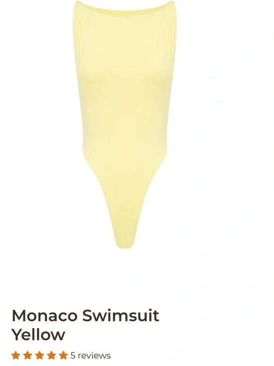 Rouge Swim High-Cut Yellow One-Piece Swimsuit (S) w/ Mesh skirt (XS)! NWT - Picture 2 of 7